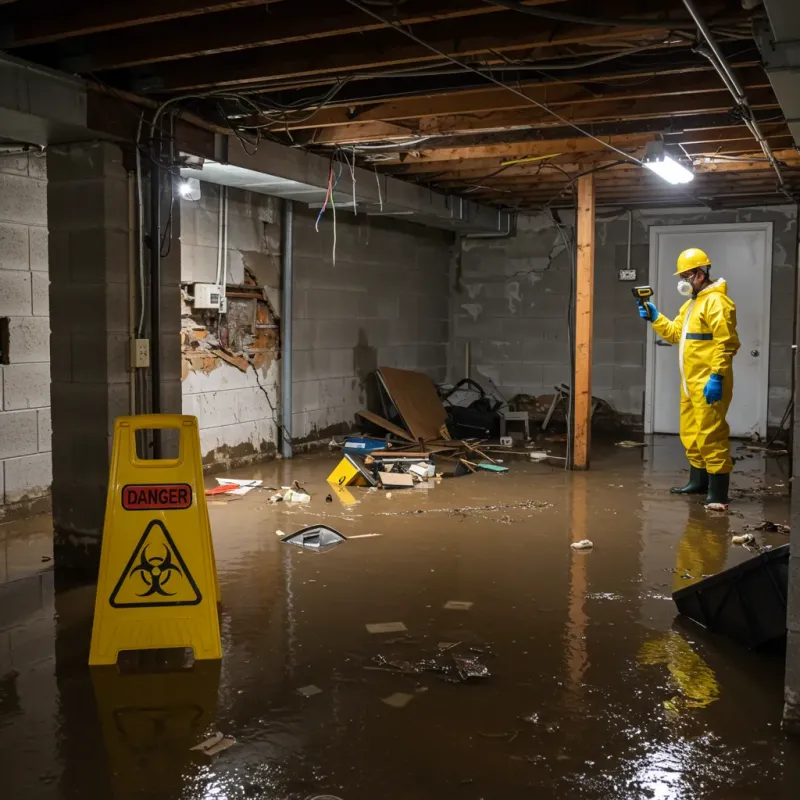 Flooded Basement Electrical Hazard in Orangeburg, SC Property