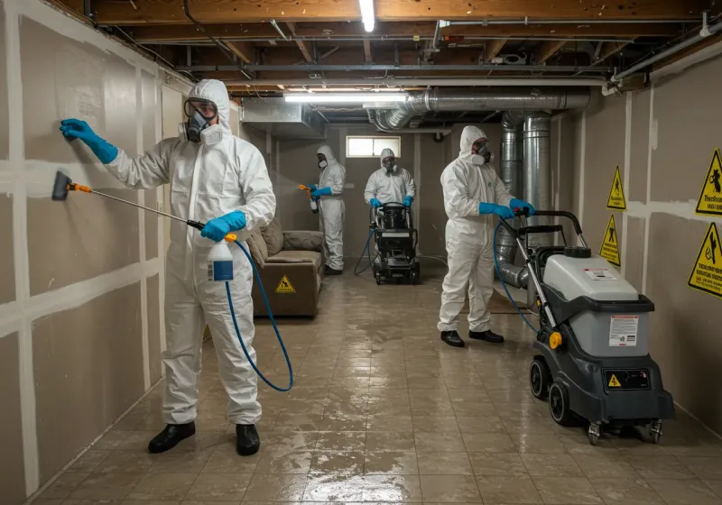 Basement Moisture Removal and Structural Drying process in Orangeburg, SC